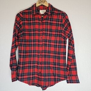 Weatherproof Red Blue Plaid Comfort Stretch Flannel  Button-Up …
